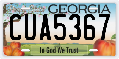 GA license plate CUA5367
