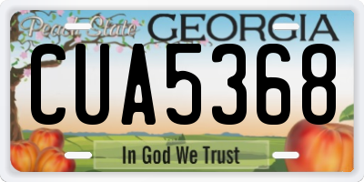 GA license plate CUA5368