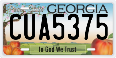 GA license plate CUA5375