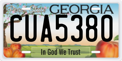GA license plate CUA5380