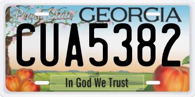 GA license plate CUA5382