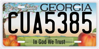 GA license plate CUA5385