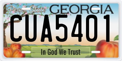 GA license plate CUA5401