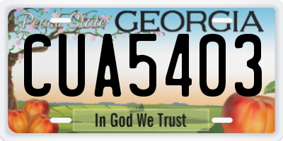GA license plate CUA5403