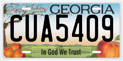 GA license plate CUA5409