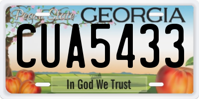GA license plate CUA5433