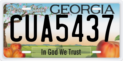 GA license plate CUA5437