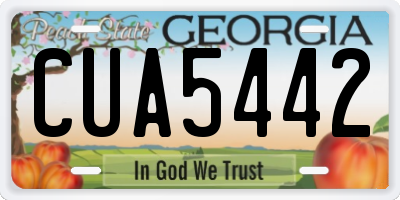GA license plate CUA5442