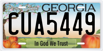 GA license plate CUA5449