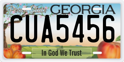 GA license plate CUA5456