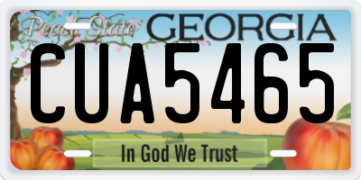 GA license plate CUA5465