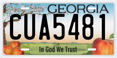 GA license plate CUA5481