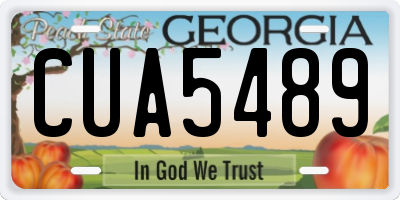 GA license plate CUA5489
