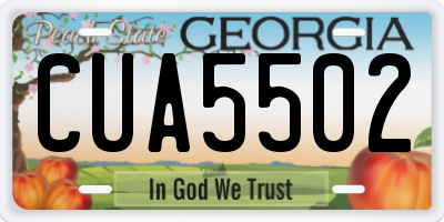 GA license plate CUA5502