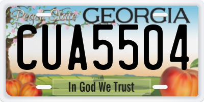 GA license plate CUA5504