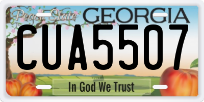 GA license plate CUA5507