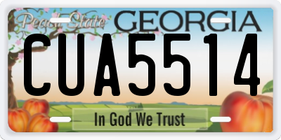GA license plate CUA5514