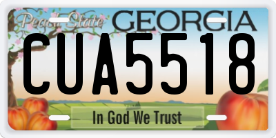 GA license plate CUA5518
