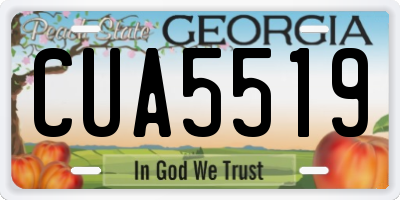 GA license plate CUA5519