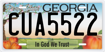 GA license plate CUA5522