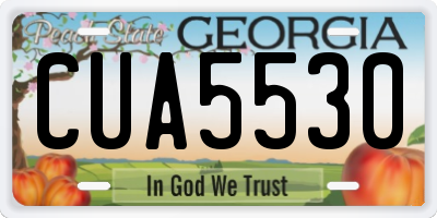 GA license plate CUA5530