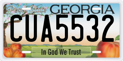 GA license plate CUA5532