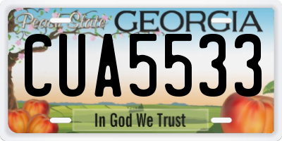 GA license plate CUA5533