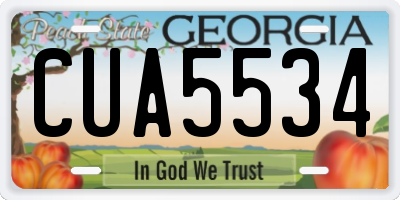 GA license plate CUA5534