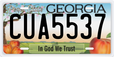 GA license plate CUA5537