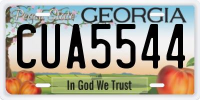 GA license plate CUA5544