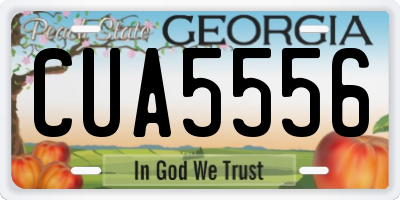GA license plate CUA5556