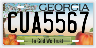 GA license plate CUA5567