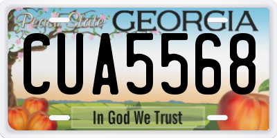 GA license plate CUA5568
