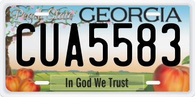 GA license plate CUA5583