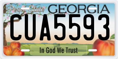 GA license plate CUA5593
