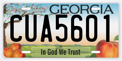 GA license plate CUA5601