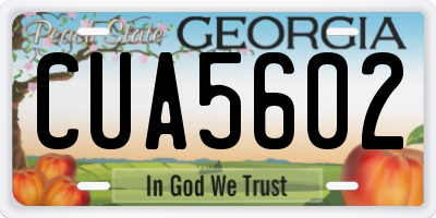 GA license plate CUA5602
