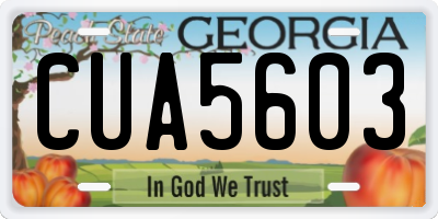 GA license plate CUA5603