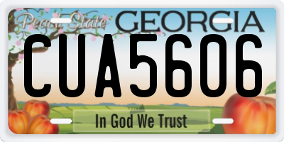 GA license plate CUA5606