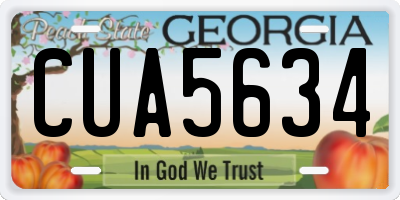 GA license plate CUA5634