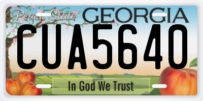 GA license plate CUA5640