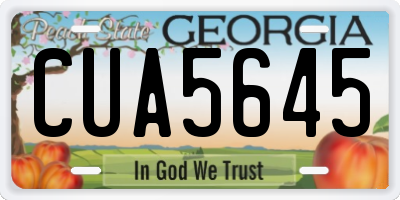 GA license plate CUA5645