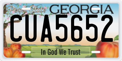GA license plate CUA5652
