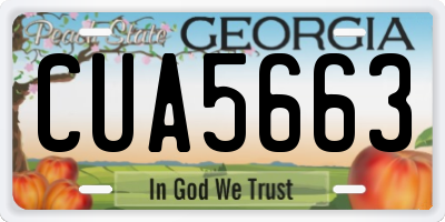 GA license plate CUA5663