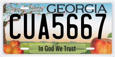GA license plate CUA5667