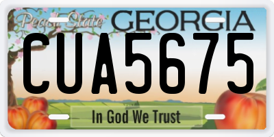 GA license plate CUA5675
