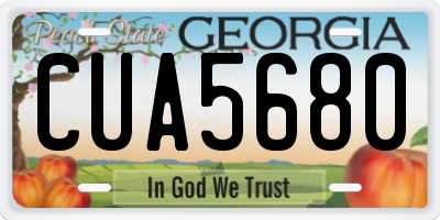 GA license plate CUA5680