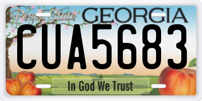 GA license plate CUA5683