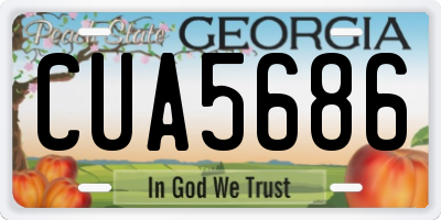 GA license plate CUA5686