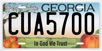 GA license plate CUA5700